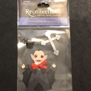 Dracula, bat and cross sticker set